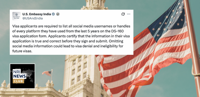 US Tightens Visa Rules: Now Requires 5 Years of Social Media History from Applicants